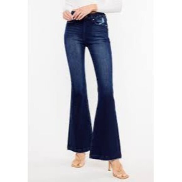 KanCan Flare High Rise Jean Dark Wash Blue Size 22 Plus - Picture 6 of 6